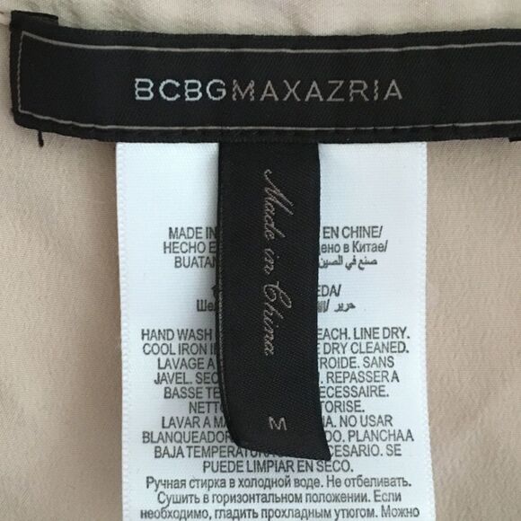 BCBGMAXAZRIA Kayley Sleeveless Silk Asymmetrical Long Tunic Blouse Blush M - Picture 4 of 5